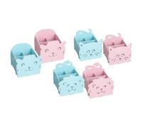Oxford Desk Organizer Leo&Co Mix Patterns - 3 Partitions, Foldable 3D Foam (Cat/Lion/Sheep) (14x14,5x13,5 cm)