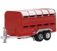 Oxford Diecast 1:148 Livestock Trailer Red Collectable model NFARM004