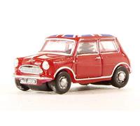 BNIB N GAUGE OXFORD DIECAST 1:148 NMN001 TARTAN RED UNION JACK AUSTIN MINI
