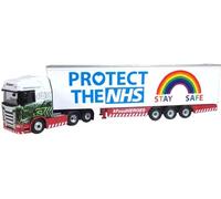 Oxford Diecast Scania S Series Highline Box - Eddie Stobart NHS Truck Model, 1:76 Scale, Adult Collectors, Unisex, 24cm