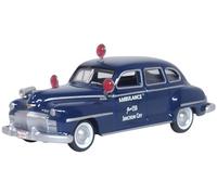 Oxford Diecast 1946 DeSoto Suburban Ambulance Dark Blue Junction City Ambulance 1/87 (HO) Scale Diecast Model Car 87DS46005