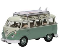 Oxford Diecast 76VWS005 VW T1 Samba Bus/Surfboards Turquoise/Blue White 1:76 Scale Model
