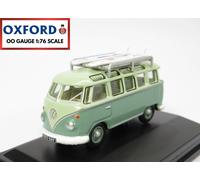 Oxford Diecast 76VWS005 VW T1 Samba Bus/Surfboards Turquoise/Blue White 1:76 Scale Model