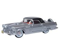 Oxford Diecast 87TH56007 Ford Thunderbird 1956 Grey Metallic/Raven Black