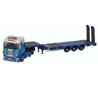 Oxford Diecast NSHL01ST Scania Highline Nooteboom 3 axle Semi Low Loader Stobart Rail