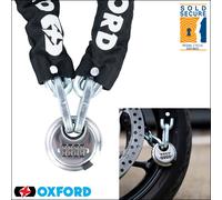 Oxford Discus 10 Motorcycle Bike Chain & Combination Padlock - 10mm x 1.5Mtr