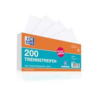 Oxford Divider Strips, Cardboard, Punched, 190 g/m², White, Pack of 200 | 2-hole punched, 10.5 x 24 cm