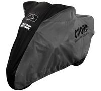 (Large) Universal Fit Oxford Motorcycle Cover Breathable Water Resistant Motorbike Black Grey