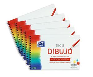 Oxford, Drawing Pad A5 White, 20 Sheets 130 g, Soft Cover, Hard Cover, Spiral, Pack of 5