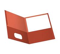 Oxford Earthwise by Oxford Twin Pocket Folders, Letter Size, Red, 25 per Box (78511)