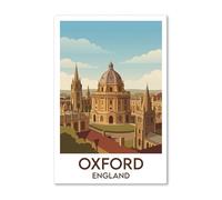 Oxford, England - Timeless Spires & River Dreams Vintage Travel Poster Gi Print on Canvas
