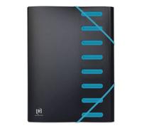 OXFORD Expandable 8 Pocket A4 Polypropylene Cover Two Tone Black Blue