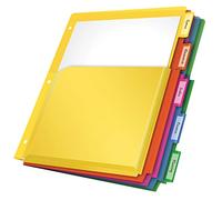 Oxford Expanding Plastic Binder Dividers, Flexible Front Pockets Expand 1/4", 5 Tab, Insertable Multicolor Tabs, Letter Size, 3 Sets (89604)