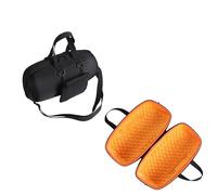 Oxford Fabric+EVA Storage Pouch For JBL Xtreme 5 Speaker Case Dust-proof Anti-scratches Shock-absorbing Impact-resistant Wireless Speaker Carrying Bag Accessories with Shoulder Strap (Orange Lining)