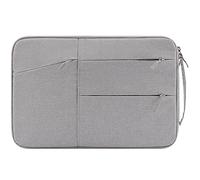 Oxford Fabric Laptop Sleeve Handbag Fleece-Lined with Multi-Pockets Waterproof Soft，37×25.5×1.5cm，Compatible with MacBook Pro 14/XPS 15/ThinkPad X1 Carbon 14-15.6 inch Laptops，Grey 1