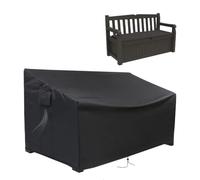 Oxford fabric outdoor bench cover featuring waterproof design, ventilation openings to avoid, and adjustable drawstring bottom to keep the cover firmly in place during wind (L)