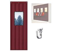 Oxford Fabric Winter Door Curtain, Magnetic Thermal Insulated Door Curtain, Keep Warm in Winter, Door Cover Curtain with Visible Window, Blanket Insulation for Doors(Red,80*230cm/31*90in)