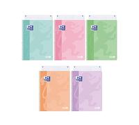 Oxford Favorit Notebook A4, Pastel, Spiraled, Squares 5 mm, Paper 90 g/m², Assorted Colours (400159112)