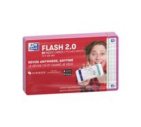 Oxford Flash 2.0-80 Sheets of Bristol Flash Cards 7.5 x 12.5 cm Small Squares with Fuchsia Frame