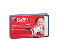 Oxford Flash 2.0 Index Cards A7, Flashcards, 75 x 125 mm, Squared, Navy Blue, Pack of 80