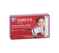Oxford Flash 2.0 Flash Cards - Pack of 80, 7/5x12.5 cm, small squares, navy frame, lilac Bristol