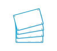 Oxford Flash Cards, Blank with Turquoise Frame, 7.5 x 12.5 cm, Pack of 80