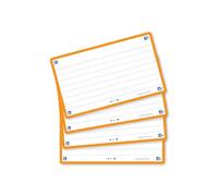 Oxford Flash Cards, Ruled with Orange Frame, 7.5 x 12.5 cm, Pack of 80