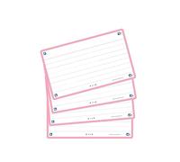 Oxford Flash Cards, Ruled with Pink Frame, 7.5 x 12.5 cm, Pack of 80