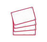 Oxford Flash Cards, Ruled with Red Frame, 7.5 x 12.5 cm, Pack of 80
