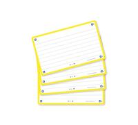Oxford Flash Cards, Ruled with Yellow Frame, 7.5 x 12.5 cm, Pack of 80