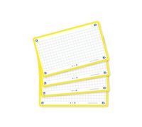 Oxford Flash Cards, Squared with Yellow Frame, 7.5 x 12.5 cm, Pack of 80