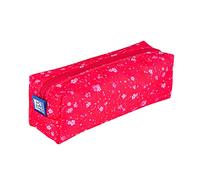 Oxford Floral Travel Cosmetic Large Capacity Pink Pencil Case Toiletry Bag