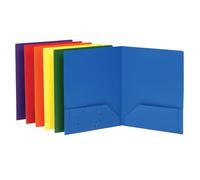 Oxford Folders with Pockets, Durable Plastic, Two Pocket Folders, Assorted Colors, 6 per Pack (15187)