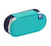 Oxford Funky Pencil Case With Flap - Turquoise/Navy Blue Oxford