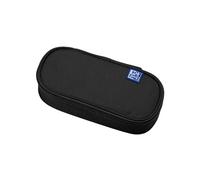 Oxford Girls Boys Oval Pencil Case with Pen Holder Durable Black, Black, Pencil case