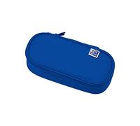 Oxford Girls Boys Oval Pencil Case with Pen Holder Durable Blue