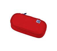 Oxford Girls Boys Oval Pencil Case with Pen Holder Durable Red