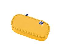 Oxford Girls Boys Oval Pencil Case with Pen Holder Durable Yellow
