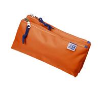 Oxford Girls Boys Pencil Case Double Pocket 2 Pockets Durable Orange