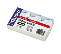 Oxford Grid Design Index Cards, 3 x 5 Inches, White, 100 per Pack (02035EE)