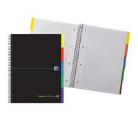 Oxford Hamelin A4+ Notebook 5x5 Grid Extrahard Cover 100 Microperphorated Sheets 5 Colored Tabs