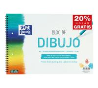 Oxford Hamelin A4 School Drawing Bloc+ 20 Smooth Leaves With Drilling Microperforated Leaves Of Soft Cover Double Spiral 130gr
