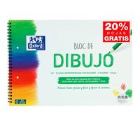 Oxford Hamelin A4 School Drawing Bloc+ 20 Smooth Sheets With Box And Drilling Microperforated Leaves Of Soft Cover Double Spiral 130gr