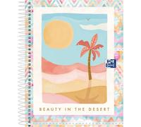 Oxford Hamelin A5+ Postcards Notebook 4 Bands Color 120 Sheet Sages 120 Grid Sheets 5x5 Grid 5x5 Beautiful Notebook ´´beauty In The Desert´ With 6 Drills