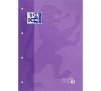 Oxford Hamelin Refill Glued Grid Sheets A4+ 80 Sheets Grid 5x5 Soft Cover With 4 Holes