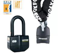 Oxford Hardcore XC 13 Chain and Padlock 2.0m & Big Boss Security Alarm Disc Lock