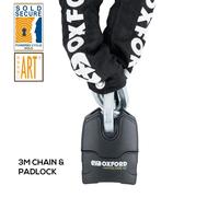Oxford Hardcore XC13 Chain Lock | Square Link Chain & Shackle Padlock Sold Secure Powered Cycle Gold, 3m