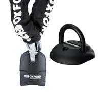 Oxford Hardcore XC13 Motorcycles Chain Lock 1.2mx13mm with Taskforce Ground & Wall Anchor for Heavy Duty Motorbike & Anti Theft Protection Security Lock