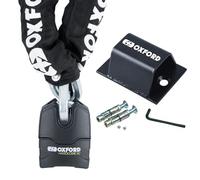 Oxford Hardcore XC13 Motorcycles Chain Lock 1.5m with Oxford BruteForce Ground & Wall Anchor - Heavy Duty Anti Theft Motorbike Protection Security Lock