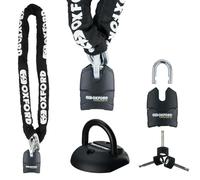 Oxford Hardcore XC13 Motorcycles Chain Lock 2mx13mm with Taskforce Ground & Wall Anchor for Heavy Duty Motorbike & Anti Theft Protection Security Lock